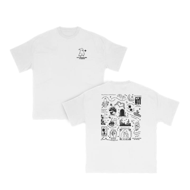 Unisex 100% Cotton Can't Turn Back Now Halloween Print T-shirt - White - US16-18(2XL) - image 3