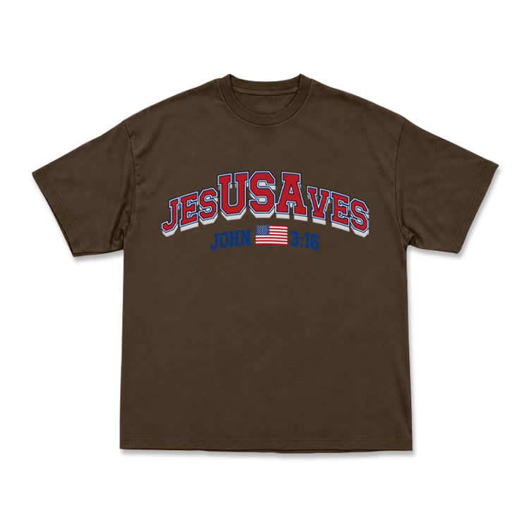 Everyday Vintage Jesusaves Graphic T-Shirt - Coffee - US16-18(2XL) - image 6