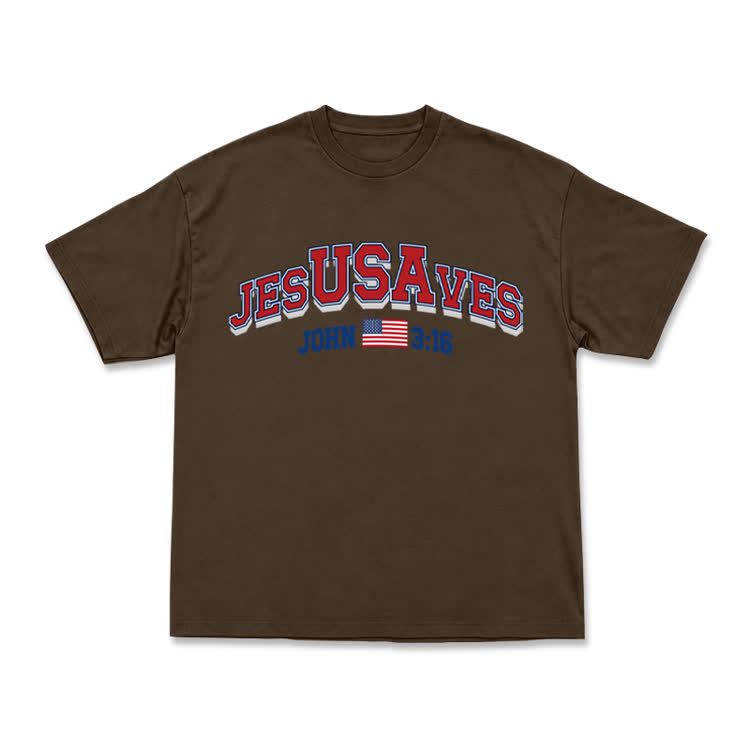 Everyday Vintage Jesusaves Graphic T-Shirt - Coffee - US16-18(2XL) - image 6