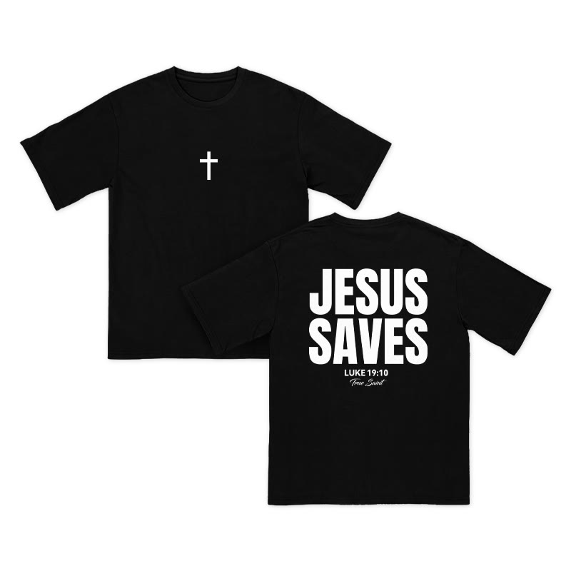 Unisex 100% Cotton Jesus Saves Cross Print T-shirt