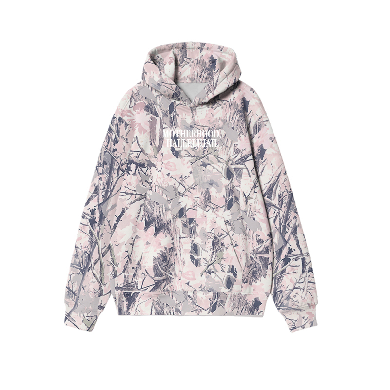 Vintage Camo MOTHERHOOD HALLELUJAH Graphic Print Causal Hoodie - Pink Camo - US32-34(5XL) - image 16