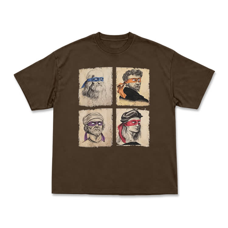 Vintage Funny Four Portrait Graphic Crewneck T Shirt - image 12