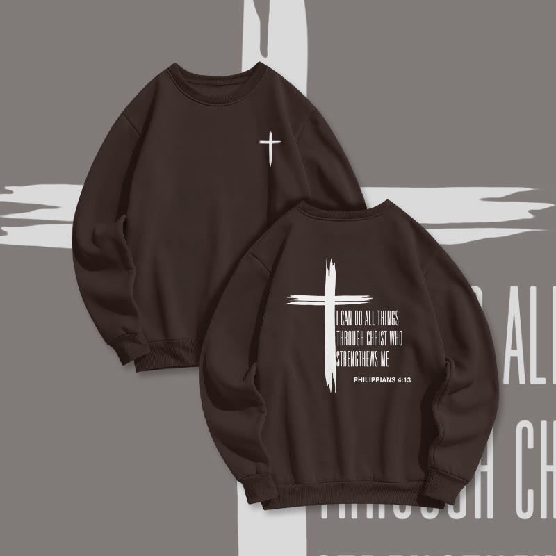 Unisex 100% Cotton Philippians 4:13 Print Sweatshirt