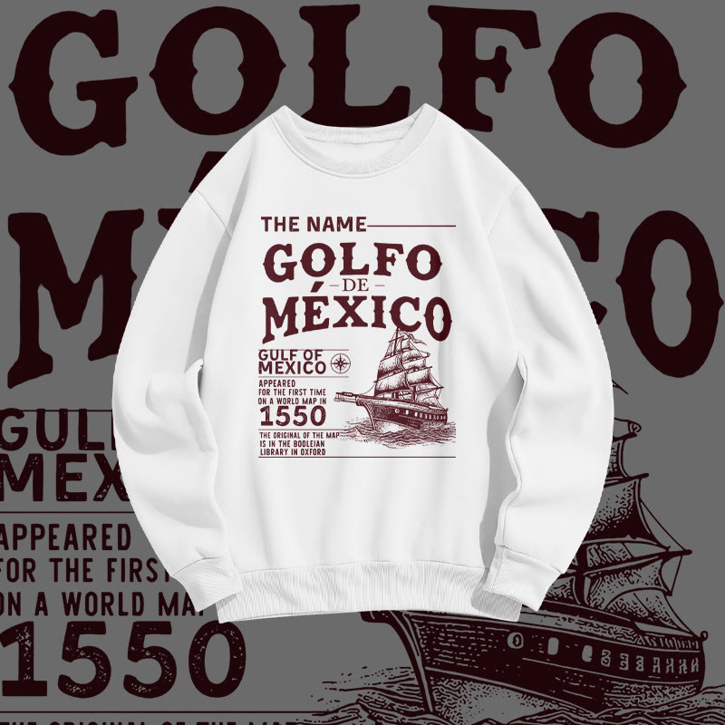 Unisex 100% Cotton Gulf Of Mexico Print Sweatshirt