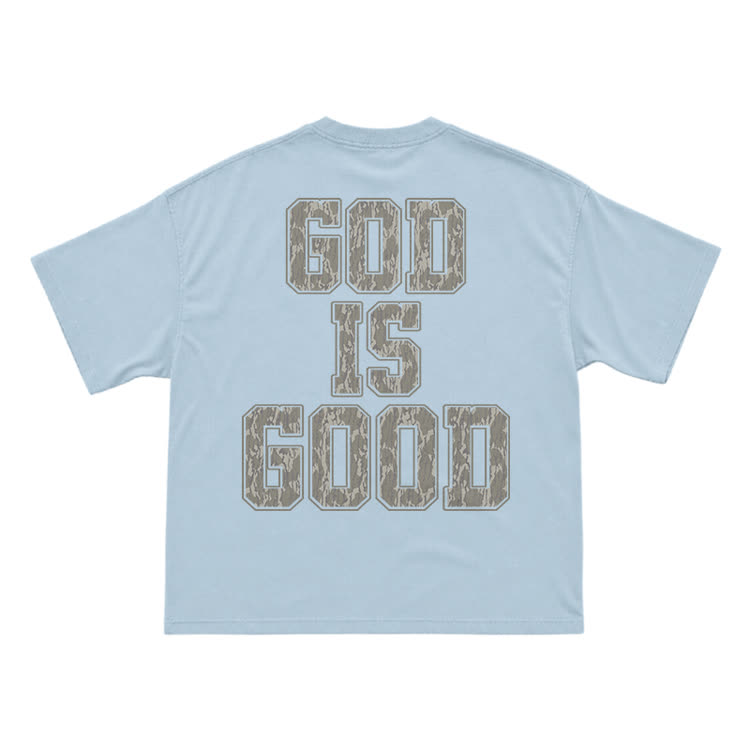 Classic God Is Good Back Graphic T-Shirt - Light Blue - US16-18(2XL) - image 10