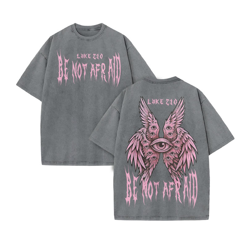 Be Not Afraid Luke 10 Print Acid Washed T-shirt - Grey - US20-22(3XL) - image 4