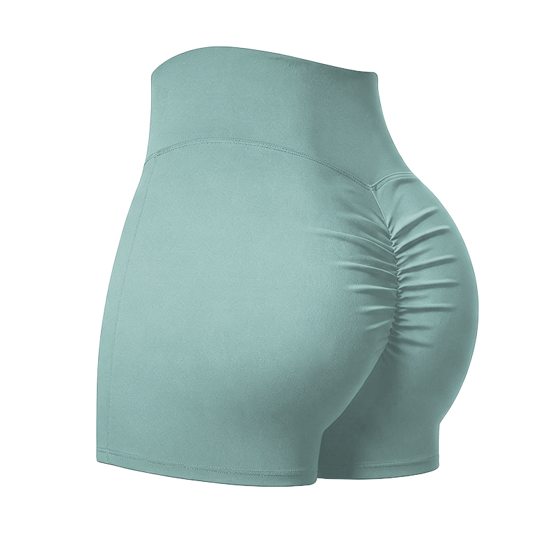 Solid Color Elevate High Waisted Scrunch Lift Active Yoga Shorts - Light Green - 4XL - image 23