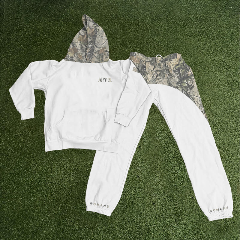 Joyful Dead Leaves Camouflage Print Hoodie Set - image 8