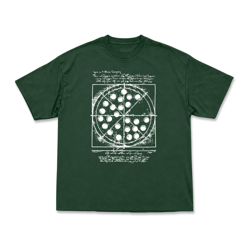 Heritage Sketch Print Ribbed Street Style T-Shirt - Green - US16-18(2XL) - image 8