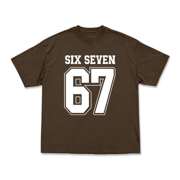 Casual SIX SEVEN 67 Graphic Short Sleeve T-Shirt - Coffee - US16-18(2XL) - image 13
