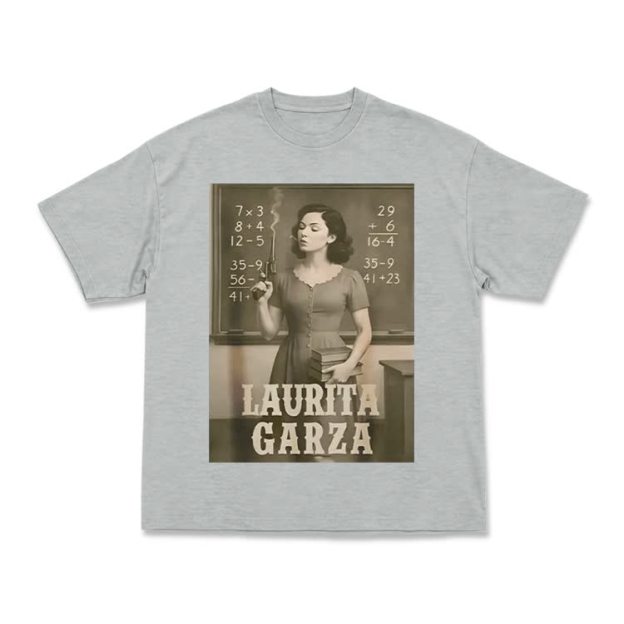 Vintage Laurita Garza Graphic Print T-shirt - Grey - US16-18(2XL) - image 6