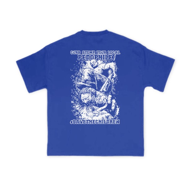Curb Stump Your Local Pedophile Print T-shirt - Blue - US16-18(2XL) - image 8