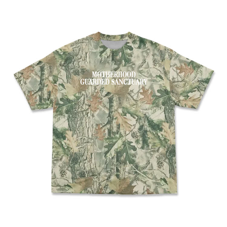 Motherhood Guarded Sanctuary Camo Graphic T-Shirt - Green - 3XL - image 3
