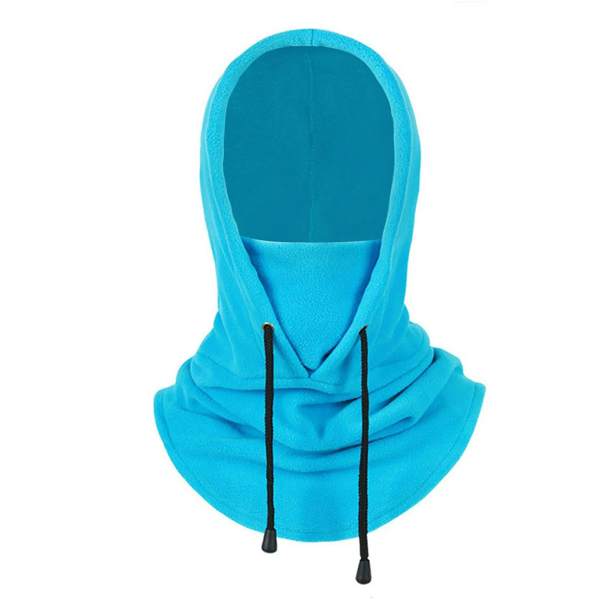 Derong Thermal Drawstring Windproof Balaclava Hood - Sky Blue - one size - image 7