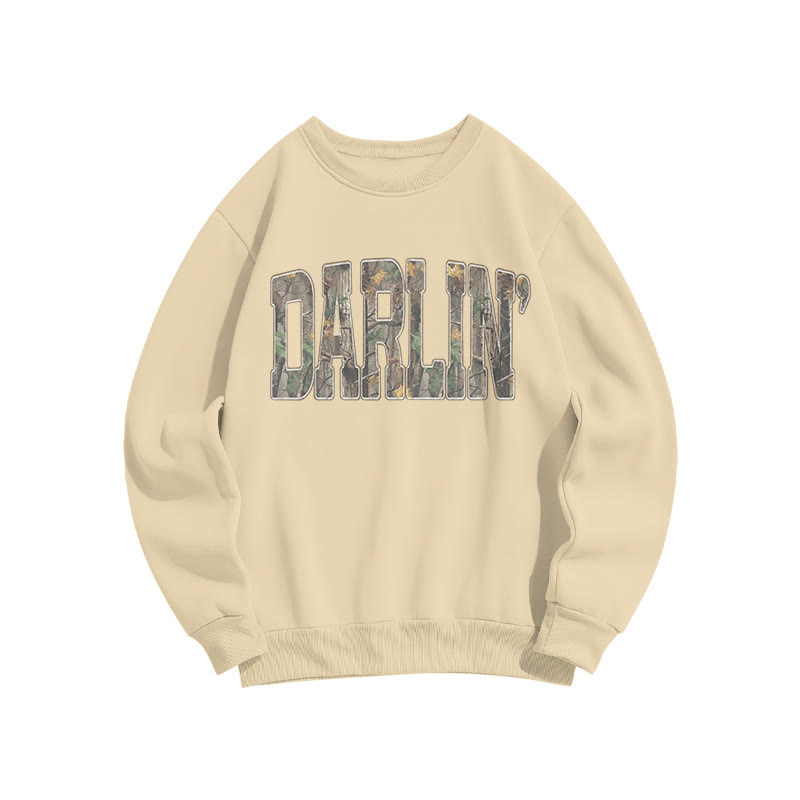 Dead Leaves Camouflage Darlin Print Sweatshirt - Apricot - US16-18(2XL) - image 4