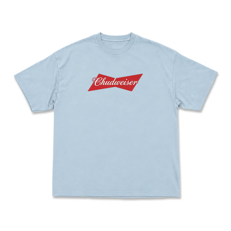 Casual Chudweiser Graphic Print T-shirt - Light Blue - US16-18(2XL) - image 7