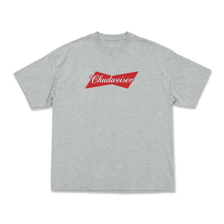 Casual Chudweiser Graphic Print T-shirt - Grey - US16-18(2XL) - image 10