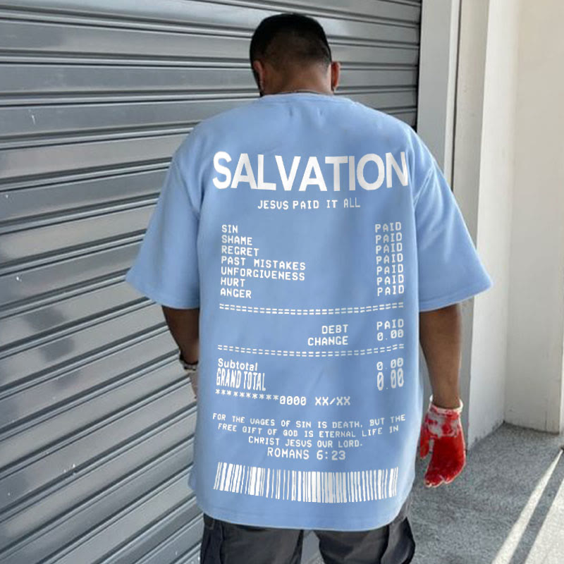 Jesus Paid It All Salvation Receipt Print T-shirt
