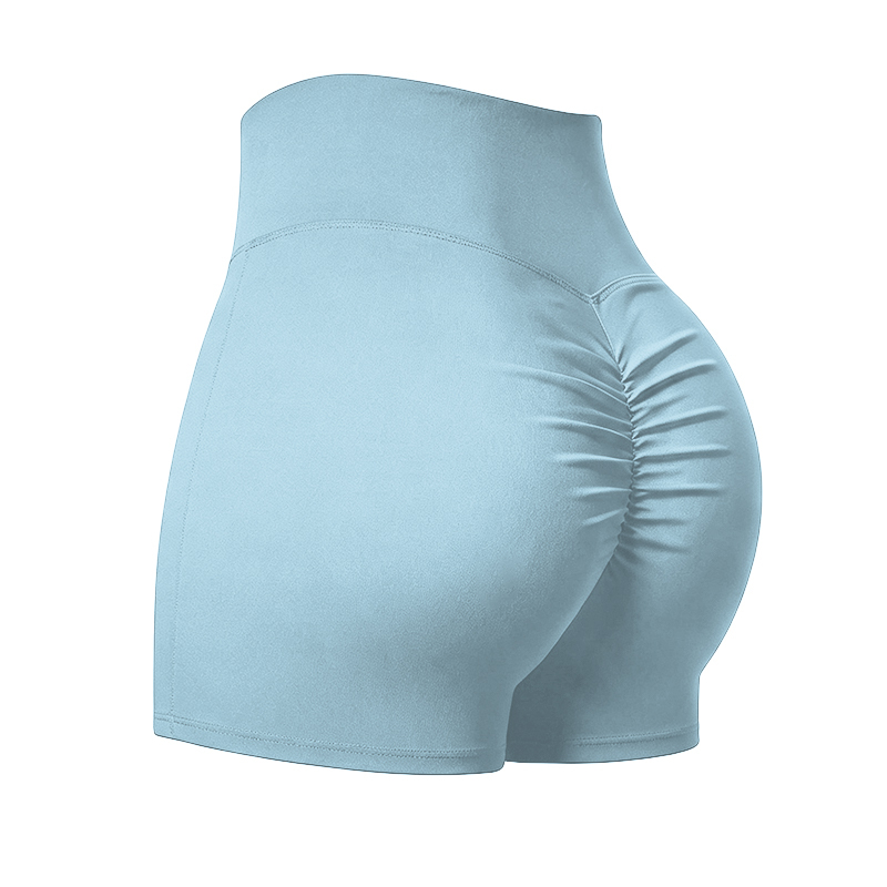 Solid Color Elevate High Waisted Scrunch Lift Active Yoga Shorts - Light Blue - 4XL - image 7