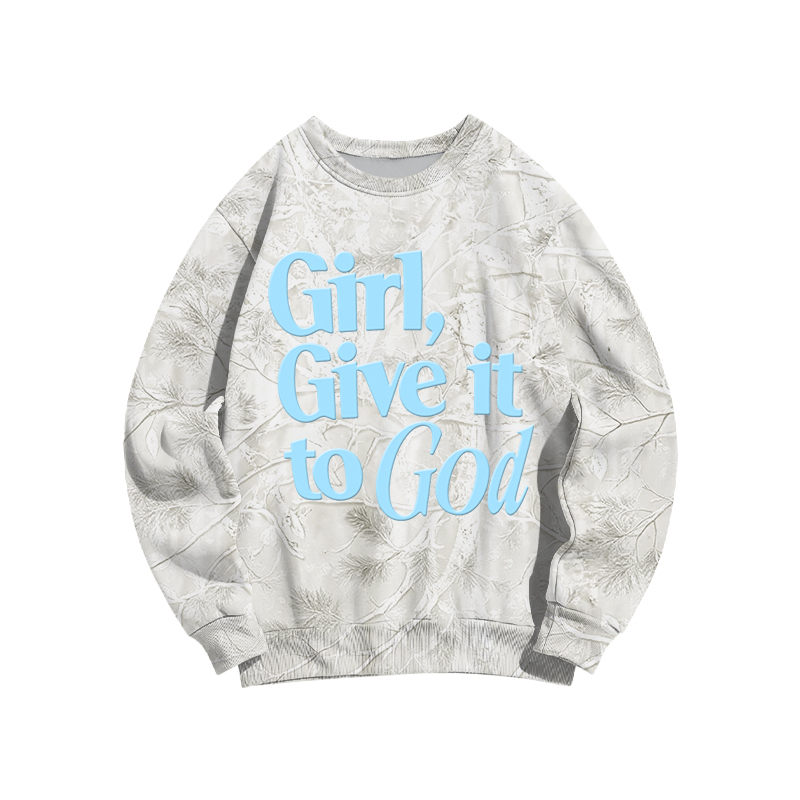 Faith Inspired Girl Give It To God Camo Forget Sweatshirt - Beige Camo - 3XL - image 11