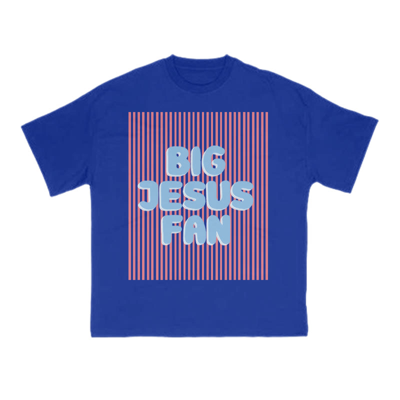 Big Jesus Fan Print T-shirt - Blue - US16-18(2XL) - image 9