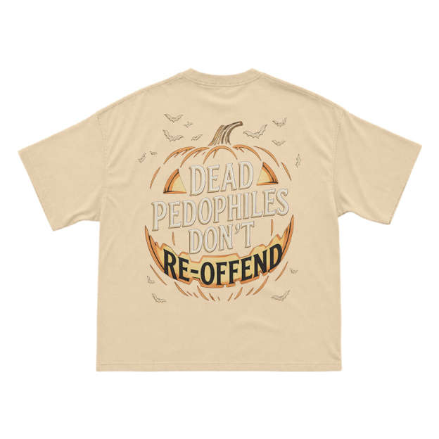 Halloween Pumpkin Statement Print T-Shirt - Apricot - US16-18(2XL) - image 7