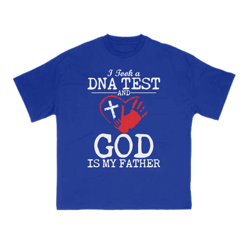 Unisex God Is My Father Print T-shirt - Blue - US16-18(2XL) - image 8
