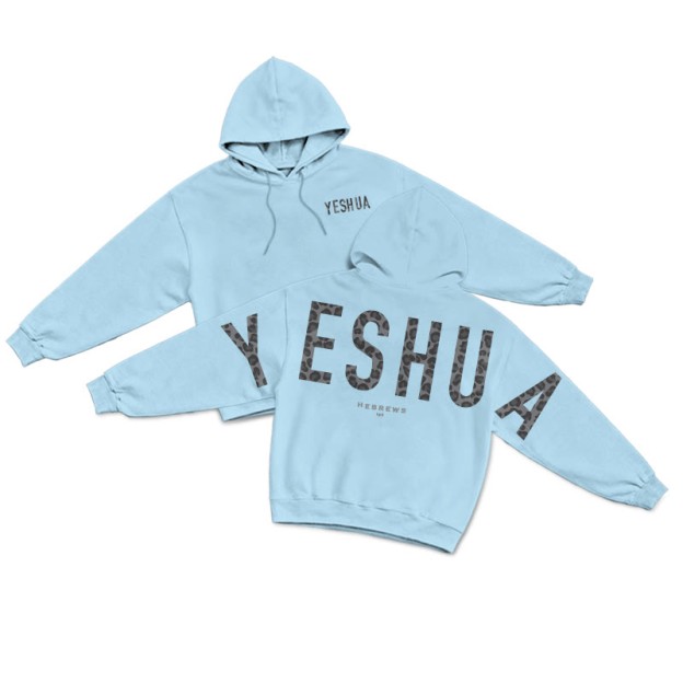 Leopard Design Yeshua Hebrews 13:8 Print Hoodie - Blue - US16-18(2XL) - image 6