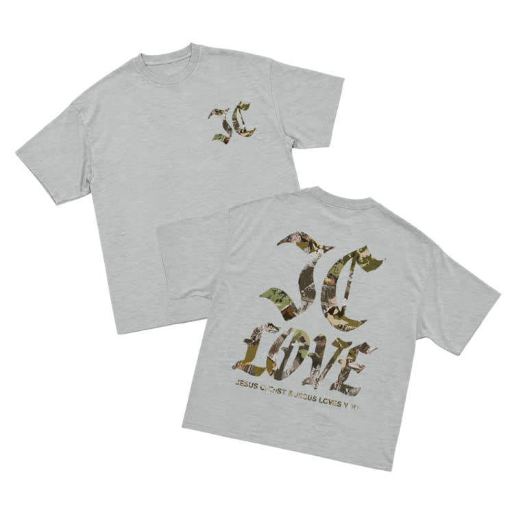The Love of Jesus Christ Graphic Oversized T-Shirt - Grey - US16-18(2XL) - image 10