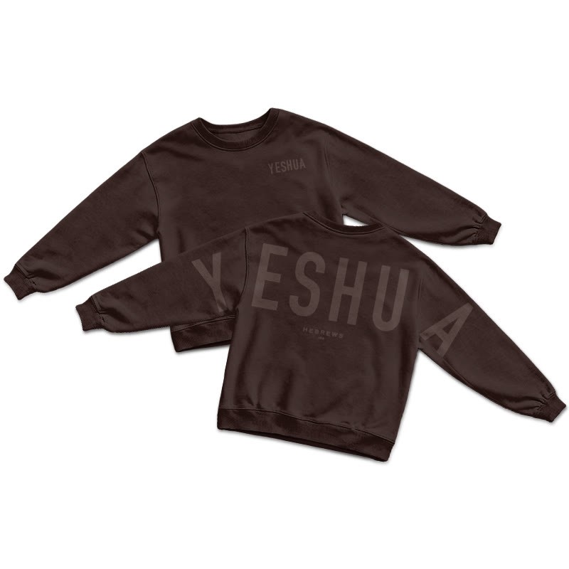Yeshua Hebrews 13:8 Print Sweatshirt - Coffee - US16-18(2XL) - image 5