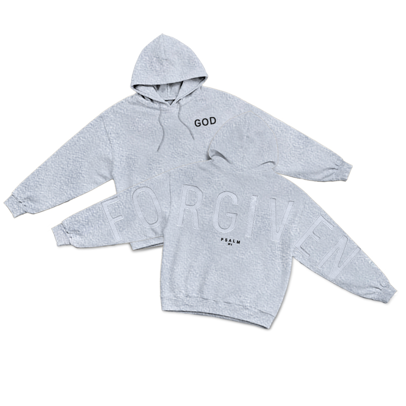 Psalm Forgiven Statement Back Street Hoodie - Grey - US16-18(2XL) - image 6