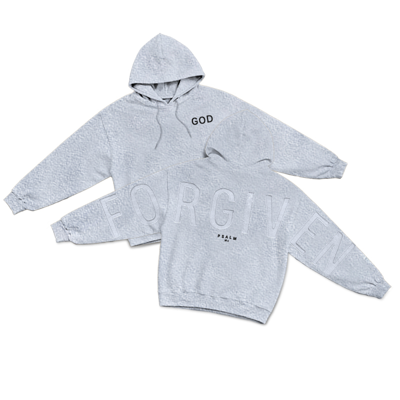 Psalm Forgiven Statement Back Street Hoodie - Grey - US16-18(2XL) - image 6