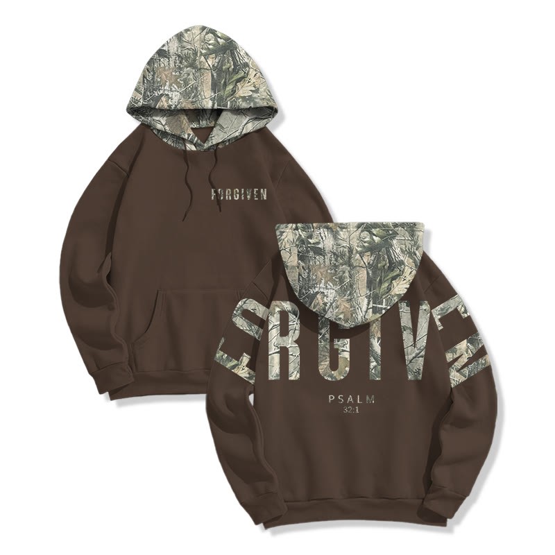 Forgiven Psalm 32:1 Dead Leaves Camouflage Print Hoodie - image 7
