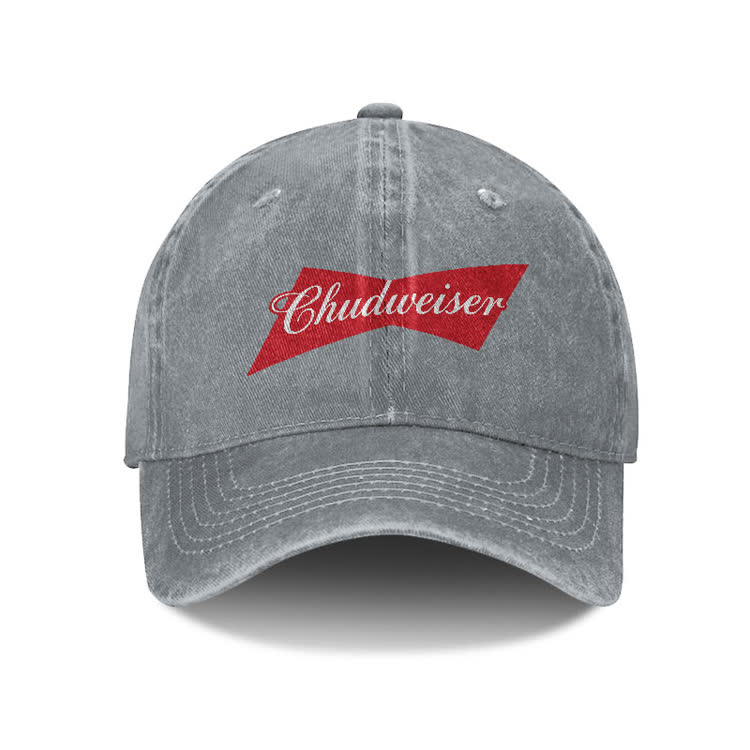 Casual Chudweiser Graphic Print Washed Cap - Grey - one size - image 5