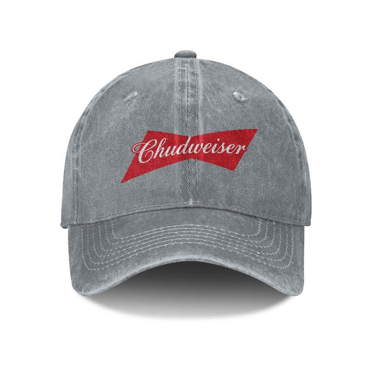 Casual Chudweiser Graphic Print Washed Cap - Grey - one size - image 5