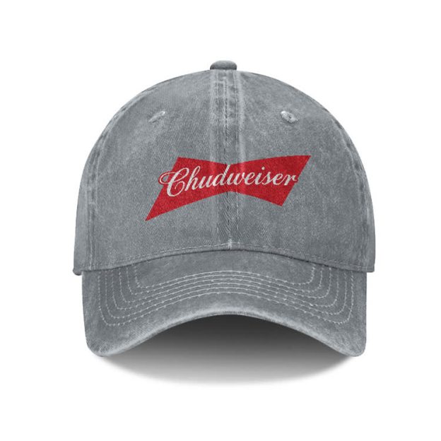 Casual Chudweiser Graphic Print Washed Cap - Grey - one size - image 5