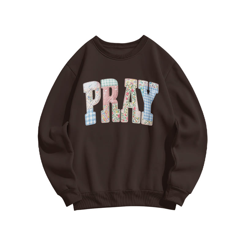Floral Pray Print Sweatshirt - Coffee - US16-18(2XL) - image 6