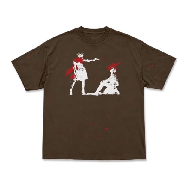 Edgy Silhouette Splash Print Casual Street Print T-Shirt - image 3
