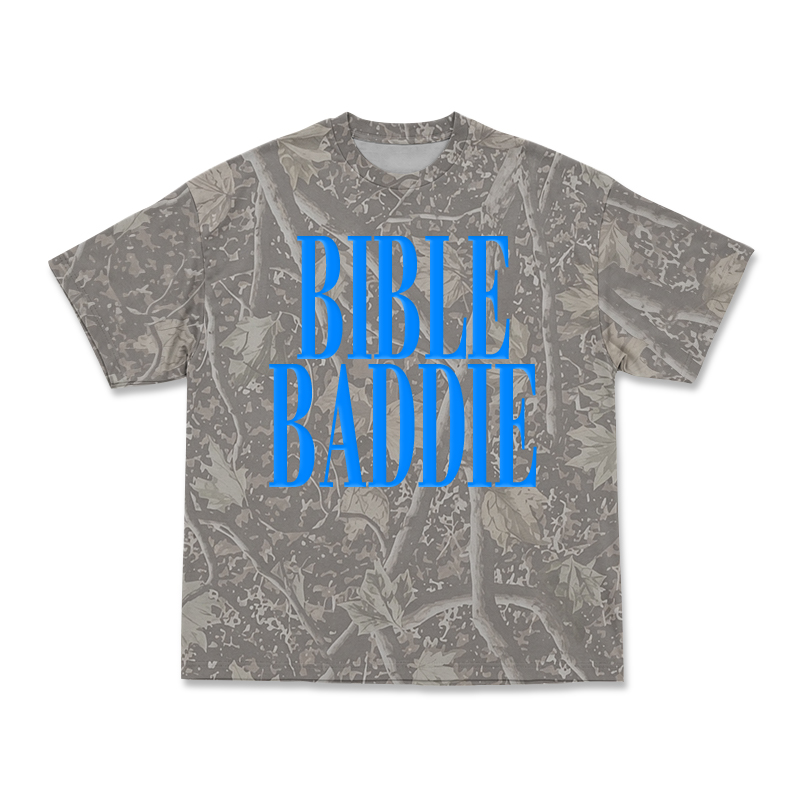 Bible Baddie Camo Graphic T-Shirt - Olive Green - 3XL - image 4