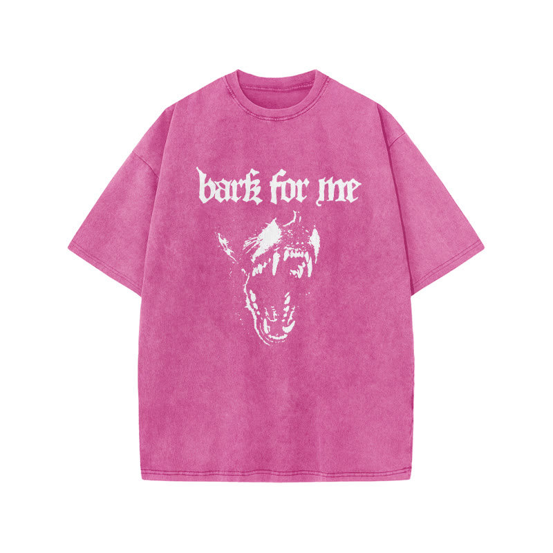 Bark For Me Print Acid Washed T-shirt - Pink - US20-22(3XL) - image 9