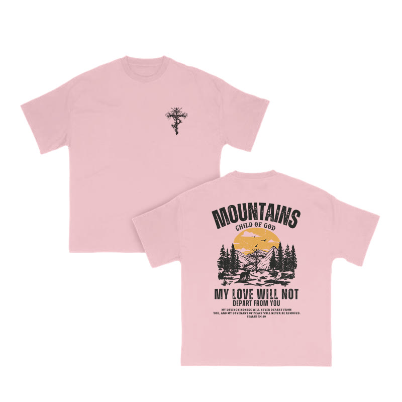 Unisex 100% Cotton MOUNTAINS Western Style Print T-shirt