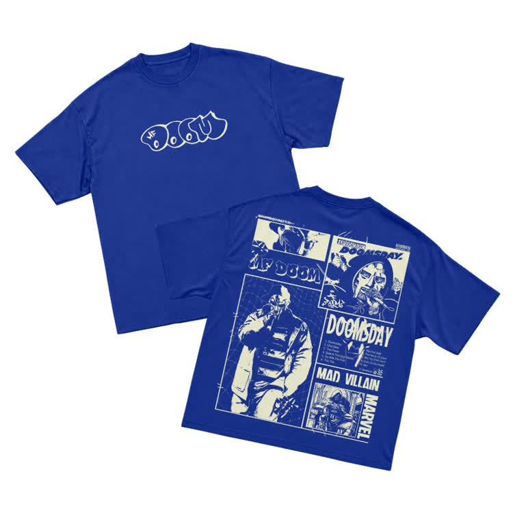 Vintage Streetwear Comic Panel Graphic Print T-Shirt - Blue - US16-18(2XL) - image 5