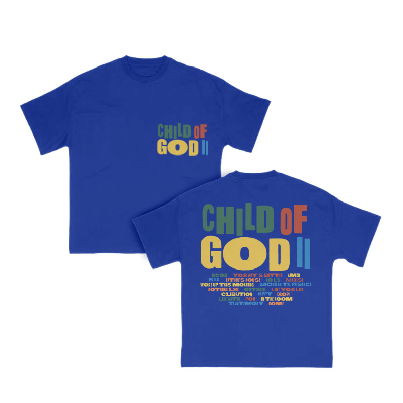 Child Of God Colorful Print T-shirt - Blue - US16-18(2XL) - image 8