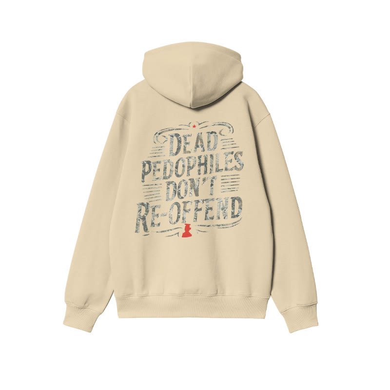 Creative Dead Pedophiles Don't Re-offend Protect The Innocent Dead Leaves Camouflage Print Hoodie - Apricot - US16-18(2XL) - image 4