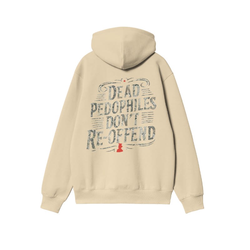 Creative Dead Pedophiles Don't Re-offend Protect The Innocent Dead Leaves Camouflage Print Hoodie - Apricot - US16-18(2XL) - image 4