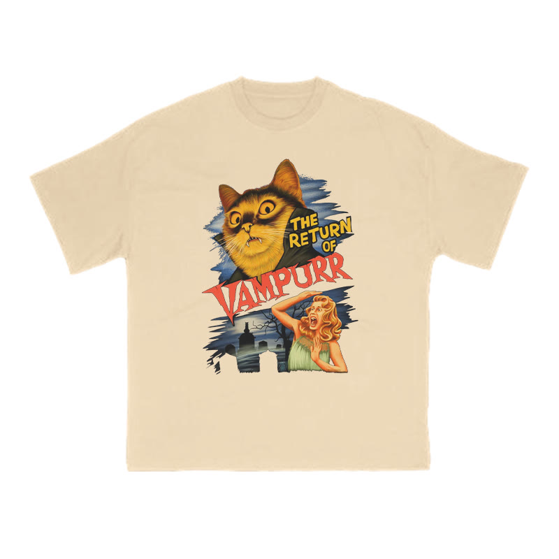 The Return Of Vampurr Cat Print T-shirt - Apricot - US16-18(2XL) - image 5