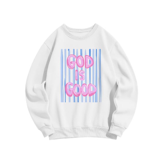 God Is God Oil Painting Print Sweatshirt - White - US16-18(2XL) - image 5
