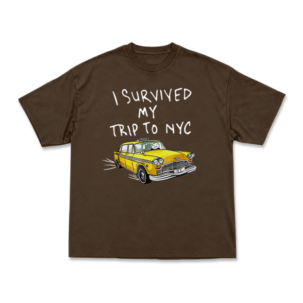 Casual I Survived My Trip to NYC Taxi Graphic T-Shirt - Coffee - US16-18(2XL) - image 12