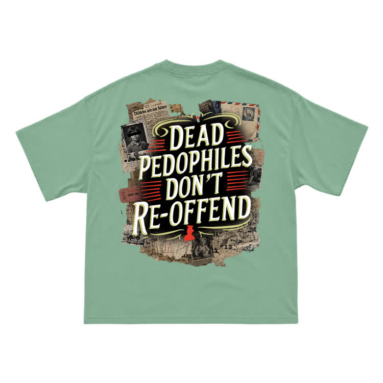 Old Paper Collage Back Design Streetwear T-Shirt - Light Green - US16-18(2XL) - image 5