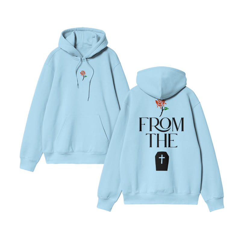 Unisex From The Cross Print Hoodie - Blue - US16-18(2XL) - image 8
